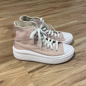 Pink High-Top Platform Converse Sneakers